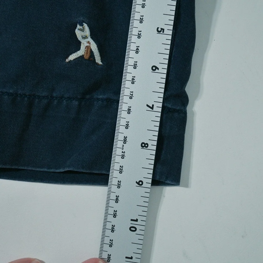 Polo Ralph Lauren Shorts Mens 36 Blue Chino Cricket Player Embroidered Casual